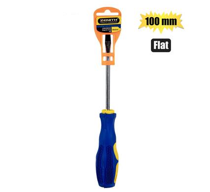 Screwdriver flat 5x100mm rub-grip m-tip