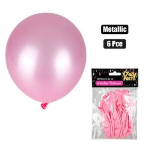 Balloons helium 6pc metallic pink f-01