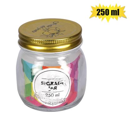 Storage-jar gls embossed 7.5x9cm 250ml