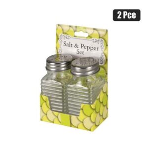 Condiment shakers 2pc glass 3-asstd
