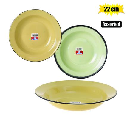 Plate enamel 22cm plain (soup)