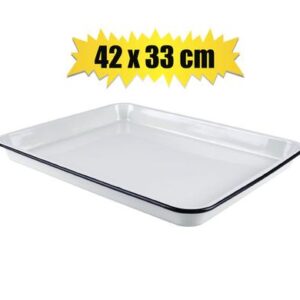Tray 42x33cm enamel rectangular