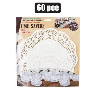Doilie paper rnd white 60pc (15/20/25cm)
