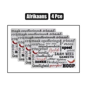 Place mat pp afrikaans 4pc 43x29cm asstd
