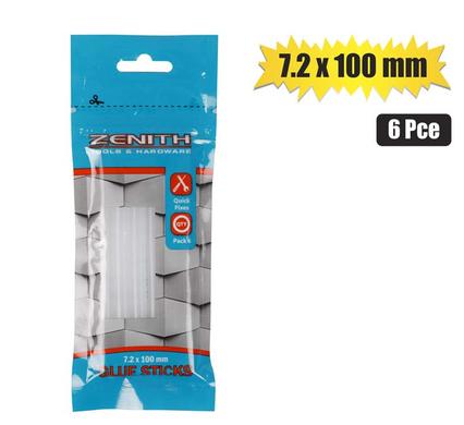 Glue-sticks h/melt 7.2x100mm 6pce zenith