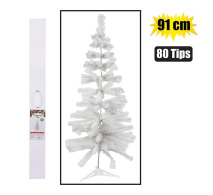 Xmas tree 91cm white (80 tips) boxed