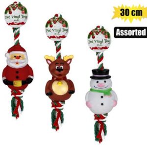 Xmas pet vinyl toy asstd 30cm
