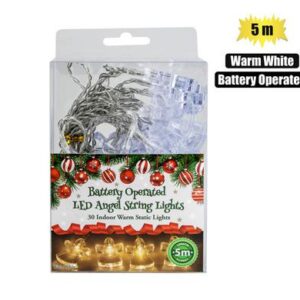 Xmas lights angel b/o in 30 led 5m warm