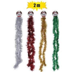 Xmas garland tinsel 7cmx2m asstd