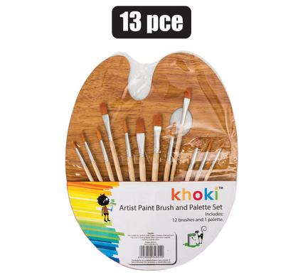 Art+craft paint palette & 12pc brush set