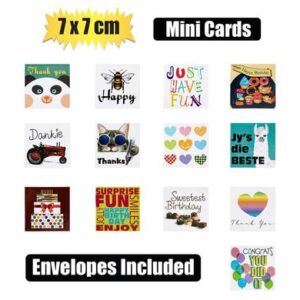 Card & env mini asstd designs 7x7cm