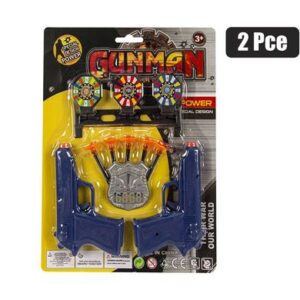 Gun hand suction dart police set 2pc