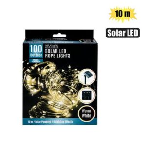 Light led-100 x warm wht 10m o-dr solar