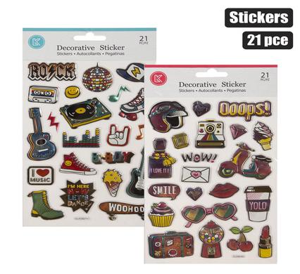 Sticker embossed foil puffy assorted